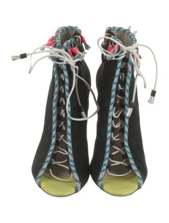 Sophia Webster Suede Printed T-Strap Pumps