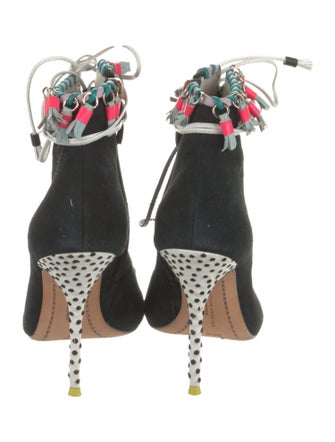 Sophia Webster Suede Printed T-Strap Pumps