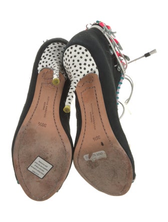 Sophia Webster Suede Printed T-Strap Pumps