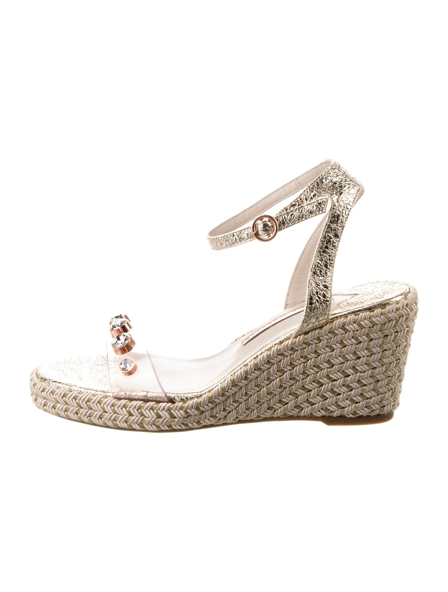 Sophia Webster Leather Crystal Embellishments Espadrilles