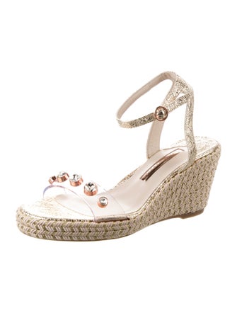 Sophia Webster Leather Crystal Embellishments Espadrilles