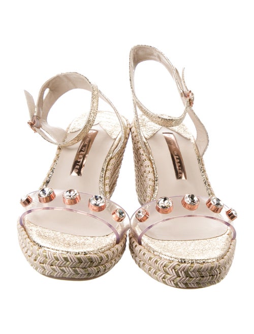 Sophia Webster Leather Crystal Embellishments Espadrilles