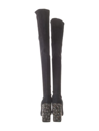 Sophia Webster Suede Sequin Embellishments Sock Boots