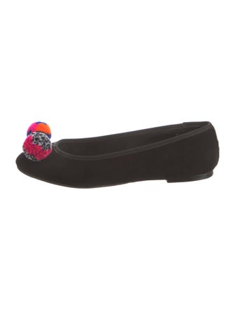 Sophia Webster Suede Pom-Pom Embellishments Flats