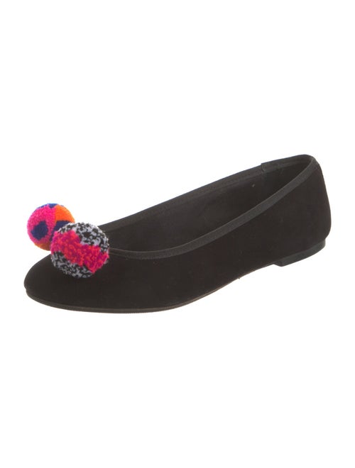Sophia Webster Suede Pom-Pom Embellishments Flats