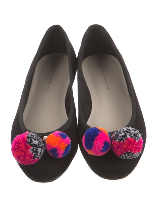 Sophia Webster Suede Pom-Pom Embellishments Flats