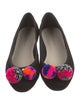 Sophia Webster Suede Pom-Pom Embellishments Flats