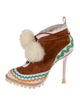 Sophia Webster Suede Pom-Pom Embellishments Lace-Up Boots