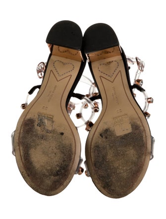 Sophia Webster PVC Crystal Embellishments T-Strap Sandals