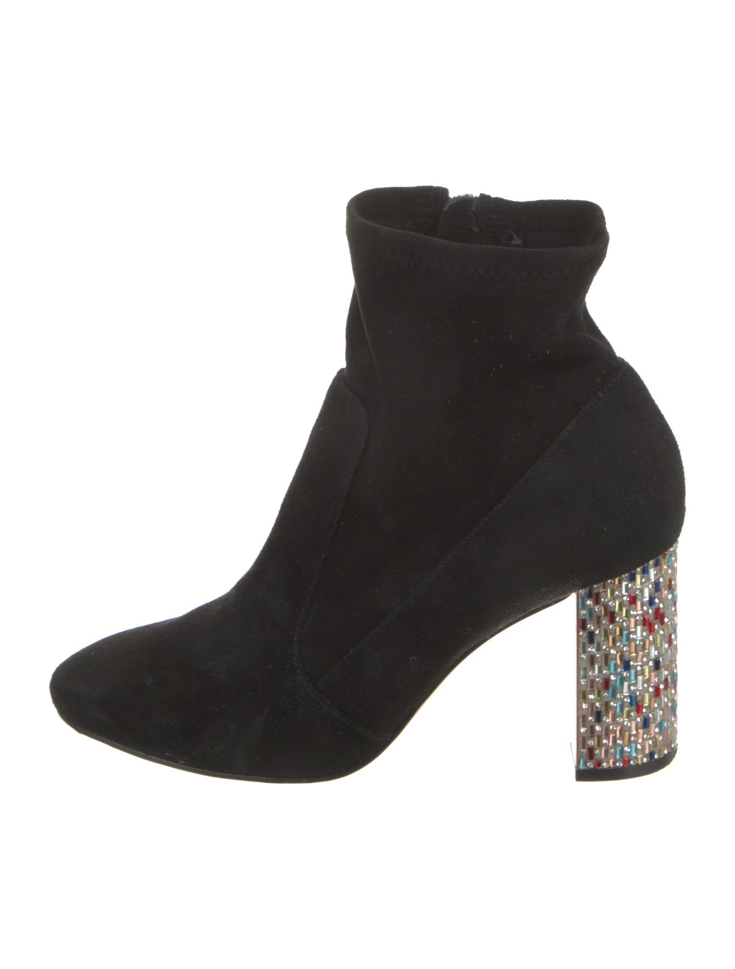 Sophia Webster Suede Crystal Embellishments Sock Boots