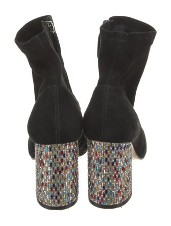 Sophia Webster Suede Crystal Embellishments Sock Boots