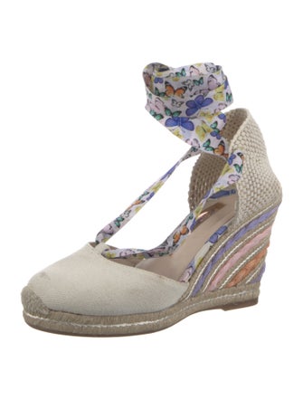 Sophia Webster Canvas Printed Slingback Pumps