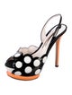 Sophia Webster Patent Leather Polka Dot Print Slingback Sandals