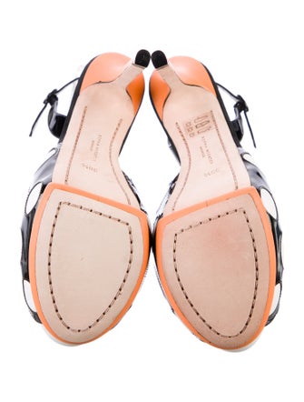 Sophia Webster Patent Leather Polka Dot Print Slingback Sandals