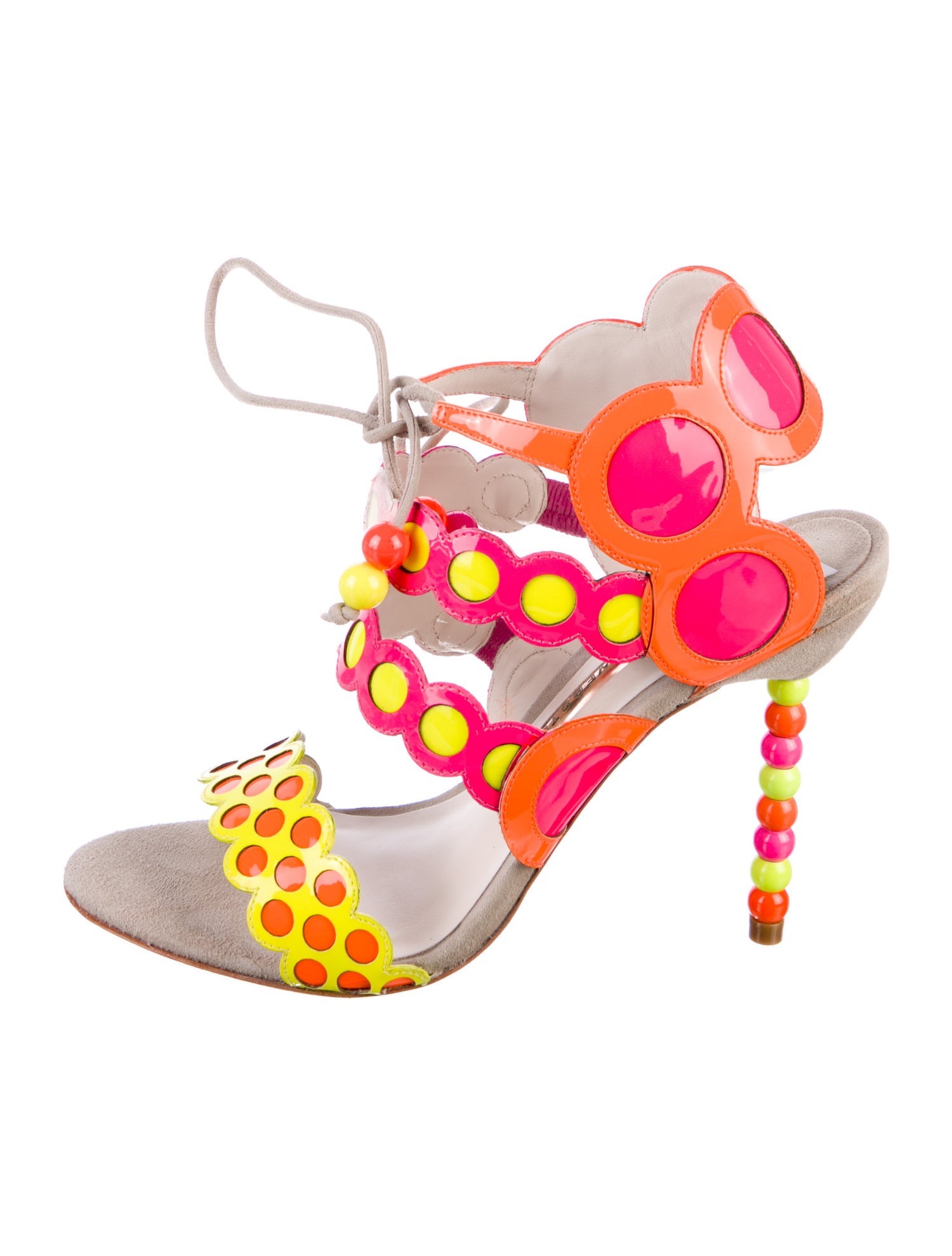 Sophia Webster Patent Leather Polka Dot Print Sandals