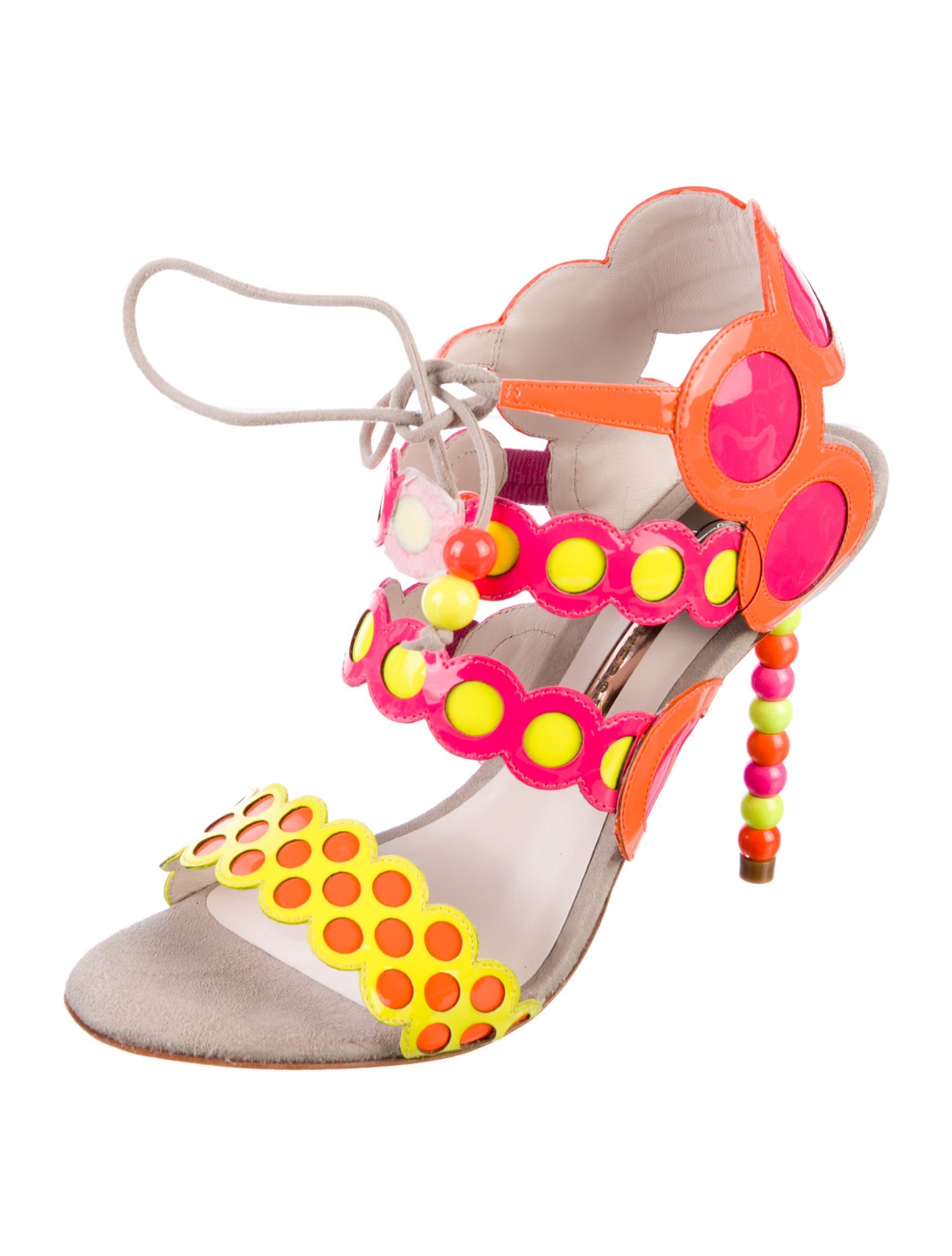 Sophia Webster Patent Leather Polka Dot Print Sandals