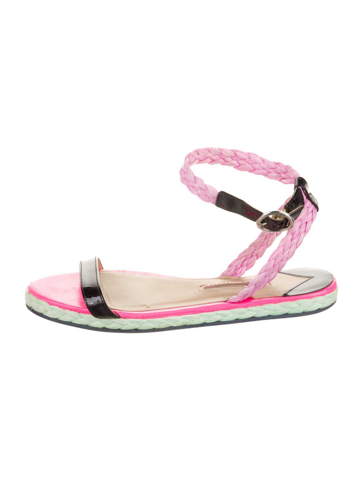 Sophia Webster Patent Leather Colorblock Pattern Sandals