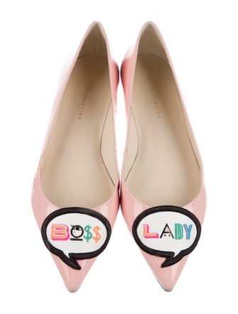 Sophia Webster Patent Leather Graphic Print Ballet Flats
