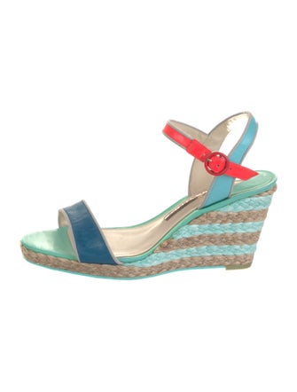 Sophia Webster Leather Colorblock Pattern Espadrilles