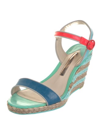 Sophia Webster Leather Colorblock Pattern Espadrilles