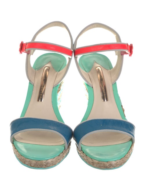 Sophia Webster Leather Colorblock Pattern Espadrilles