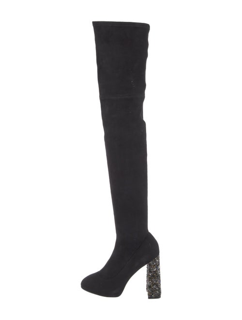 Sophia Webster Suede Crystal Embellishments Sock Boots