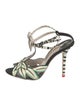 Sophia Webster Patent Leather Printed T-Strap Sandals