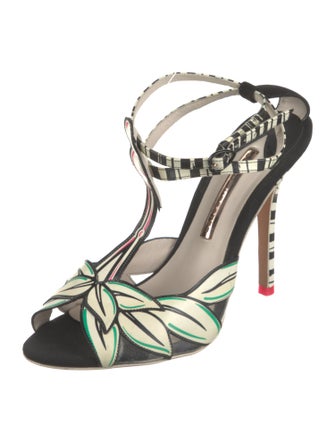 Sophia Webster Patent Leather Printed T-Strap Sandals