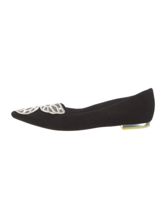 Sophia Webster Suede Embroidered Accent Ballet Flats