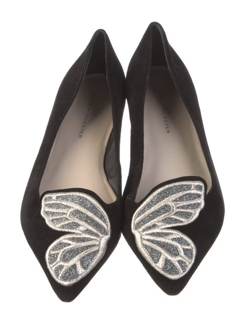 Sophia Webster Suede Embroidered Accent Ballet Flats