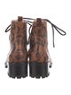 Sophia Webster Leather Animal Print Combat Boots