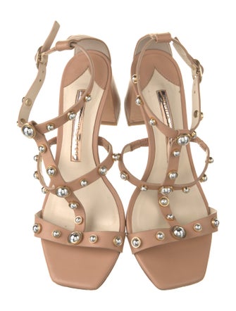 Sophia Webster Leather Studded Accents T-Strap Sandals