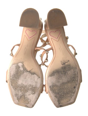 Sophia Webster Leather Studded Accents T-Strap Sandals