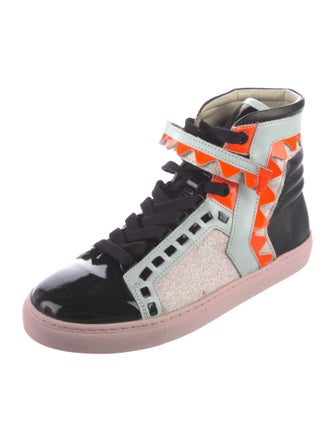 Sophia Webster Leather Printed Sneakers