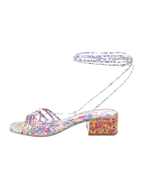 Sophia Webster Leather Floral Print Sandals
