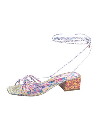 Sophia Webster Leather Floral Print Sandals