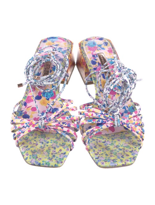 Sophia Webster Leather Floral Print Sandals