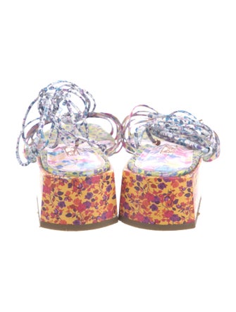 Sophia Webster Leather Floral Print Sandals