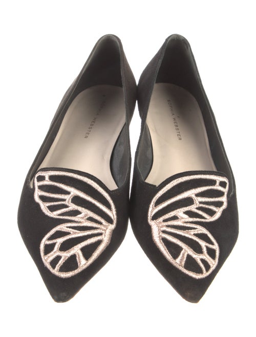 Sophia Webster Suede Embroidered Accent Ballet Flats