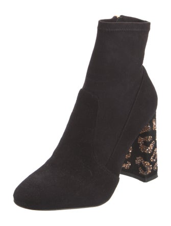 Sophia Webster Suede Crystal Embellishments Sock Boots