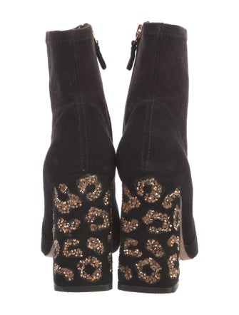 Sophia Webster Suede Crystal Embellishments Sock Boots