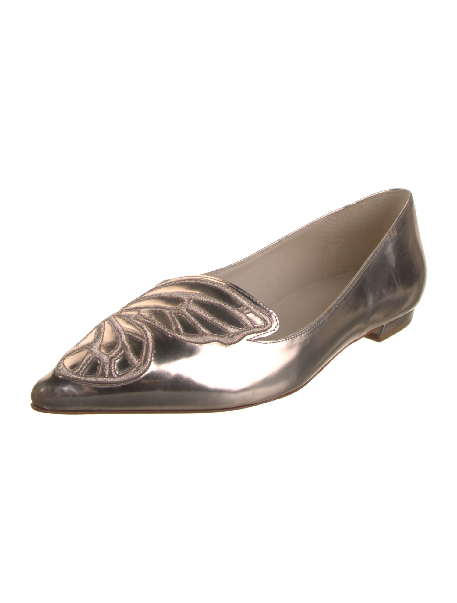 Sophia Webster Patent Leather Embroidered Accent Ballet Flats