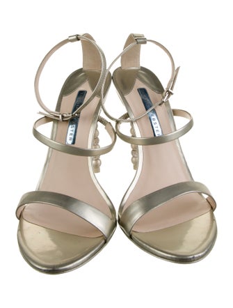 Sophia Webster Faux Pearl Accents Leather Sandals