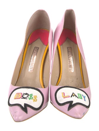 Sophia Webster Patent Leather Embroidered Accent Pumps