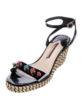 Sophia Webster Patent Leather Crystal Embellishments Espadrilles