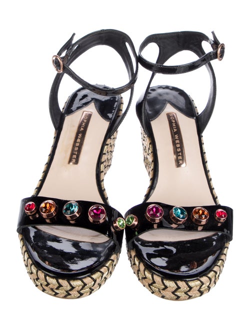 Sophia Webster Patent Leather Crystal Embellishments Espadrilles