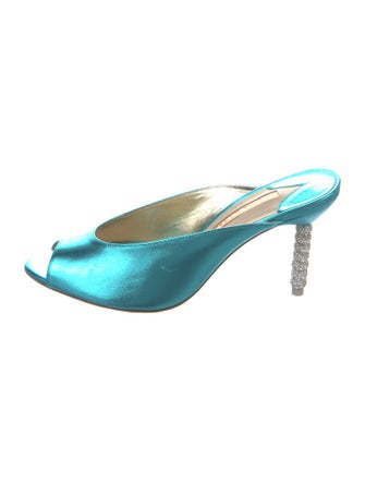 Sophia Webster Leather Crystal Embellishments Slides