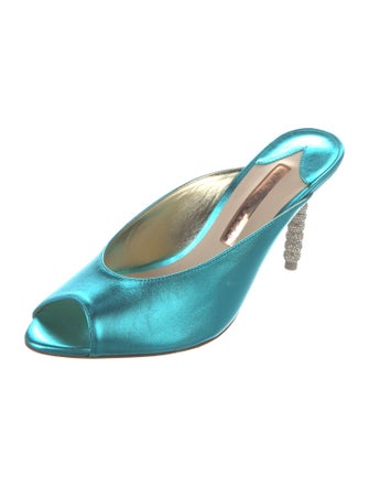 Sophia Webster Leather Crystal Embellishments Slides