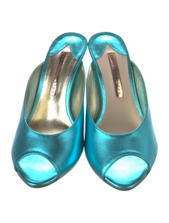 Sophia Webster Leather Crystal Embellishments Slides