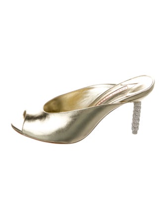 Sophia Webster Leather Crystal Embellishments Mules